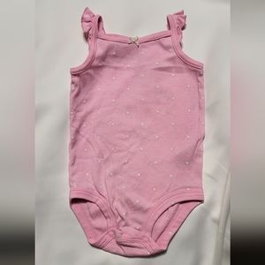 Carter's Baby Girl Pink Polka Dot Onesie Bodysuit Size 9M GUC